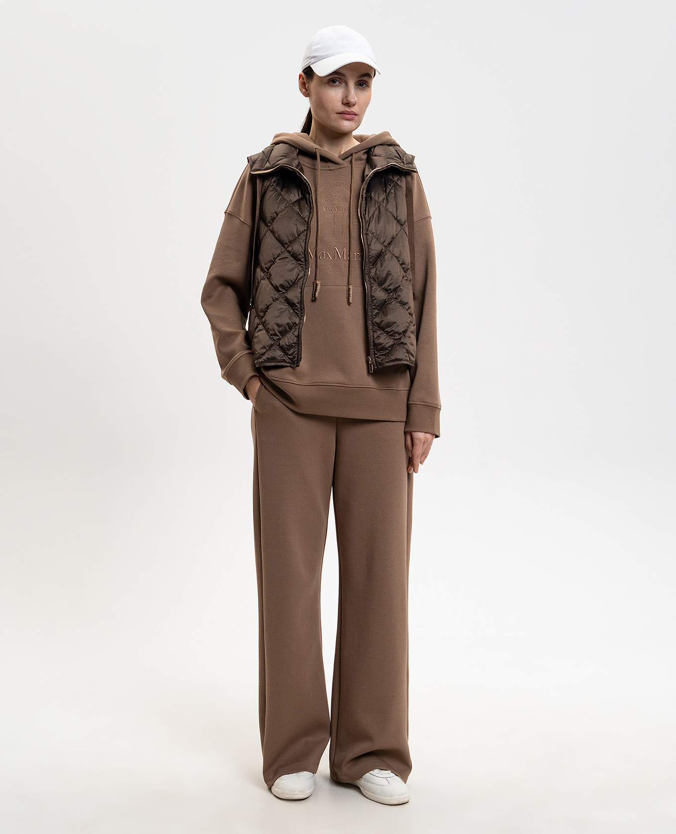 

ANDREA brown hoodie with logo embroidery Max Mara