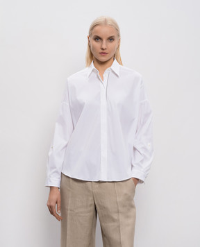 Brunello Cucinelli White shirt with a monil chain M0091MA636