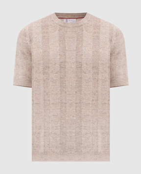 Brunello Cucinelli Beige linen t-shirt M2L707800