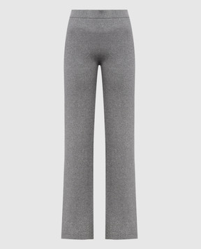 Peserico Gray wool pants with lurex A94116F129U470