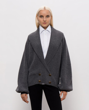 Dolce&Gabbana Gray wool cardigan sweater FXVFITJDVMT