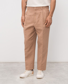 Brunello Cucinelli Beige linen pants MP44DS2440