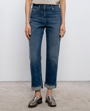 Peserico Blue jeans with cuffs A04589L86Q04291