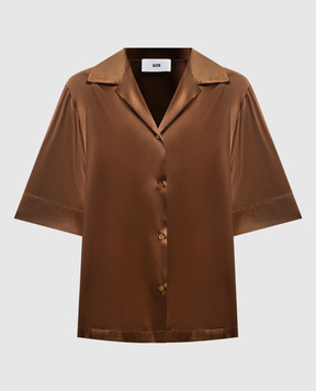 Solotre Brown silk blouse M1AB0093