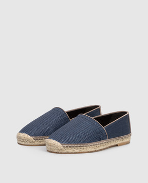 Brunello Cucinelli Blue espadrilles with logo print MZUAIJQ726