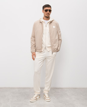 Stefano Ricci Beige jacket with emblem patch M6J4100010PL001HSAC64