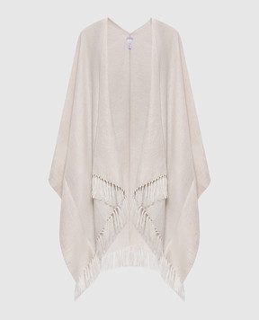 Brunello Cucinelli Beige poncho with linen MSCDAGP08