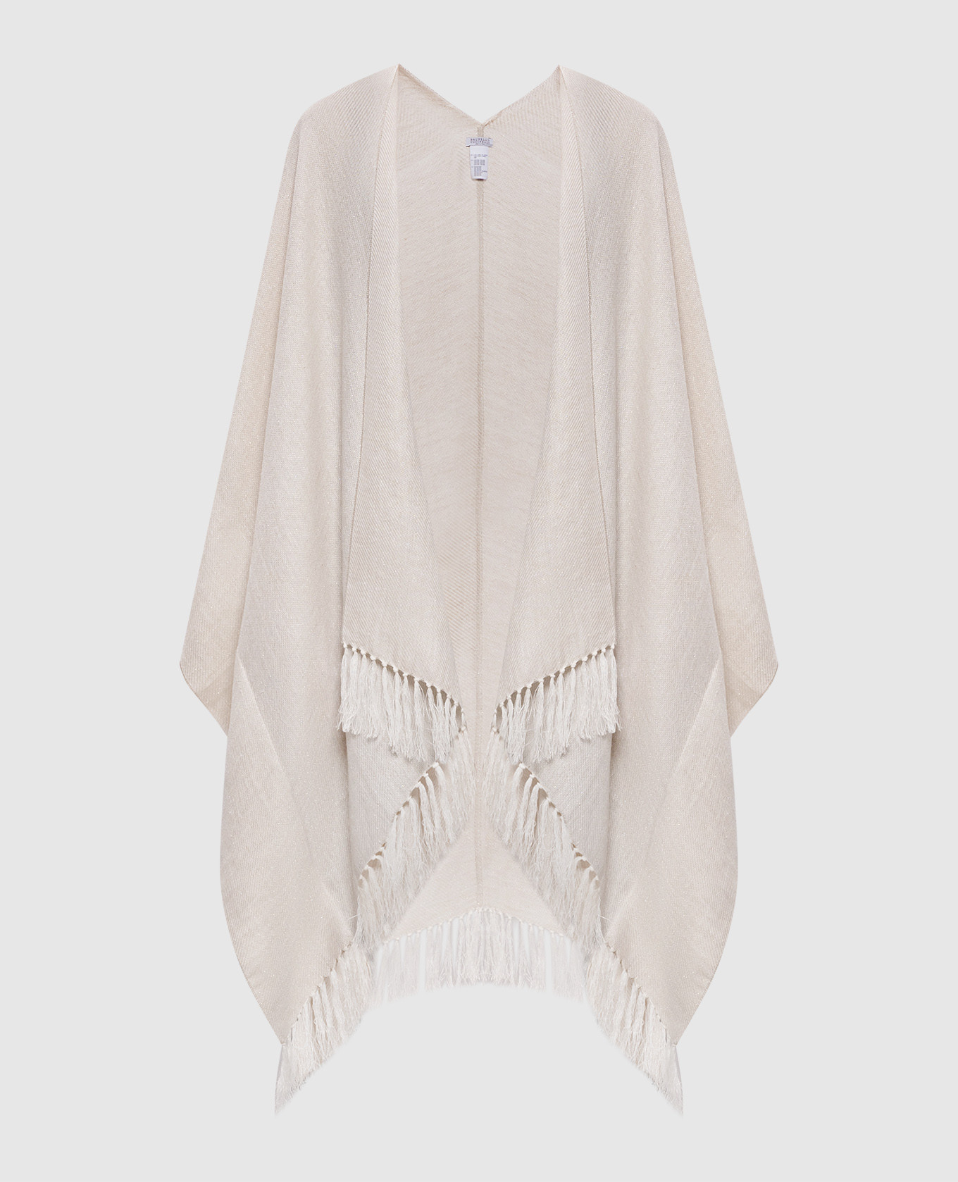 

Beige poncho with linen Brunello Cucinelli