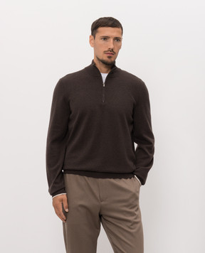 Peserico Brown wool and cashmere jumper R59531F129V470