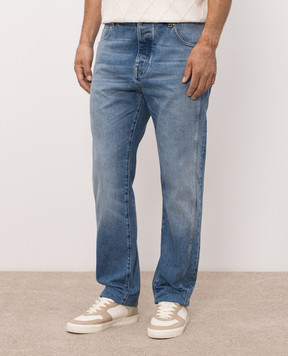 Balmain Blue jeans with a worn effect HH1MI115DG26