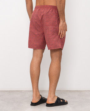 Brunello Cucinelli Burgundy printed swim shorts MR847043