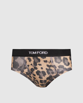 Tom Ford Brown leopard print briefs T4LC11110
