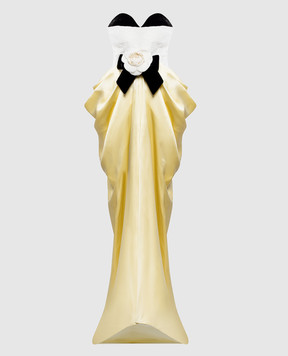 Richard Quinn Yellow bustier dress with applique RQSS267