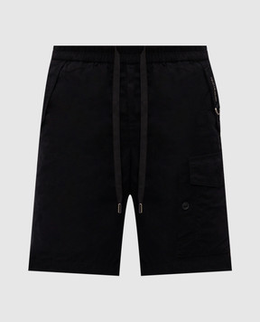 Dolce&Gabbana Black shorts with textured logo GP1C5THUMS8