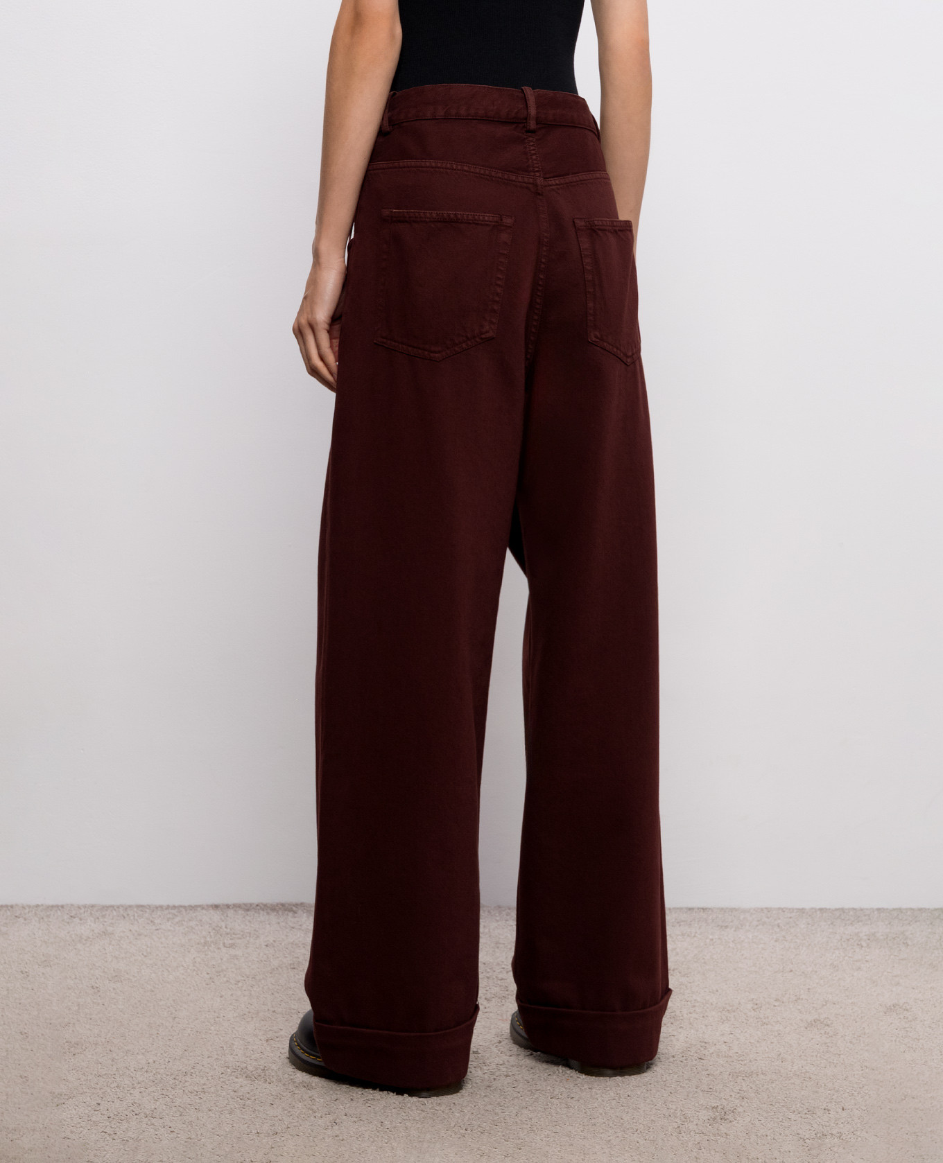 Kristel burgundy jeans with ribbons Ann Demeulemeester 4