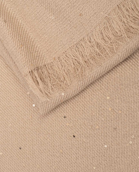 Peserico Beige scarf with sequins A31536C0CC750
