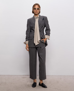 Brunello Cucinelli Gray pants with wool MPW07P8995