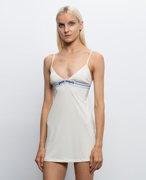 Palm Angels Ivory nightgown with logo pattern PLA1UWPC01SI