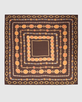 Versace The Lover brown silk scarf 10016001A18022