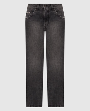 Dolce&Gabbana Black jeans with a worn effect GP02XDG8PJ5