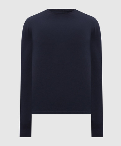 Blue longsleeve with monogram embroidery