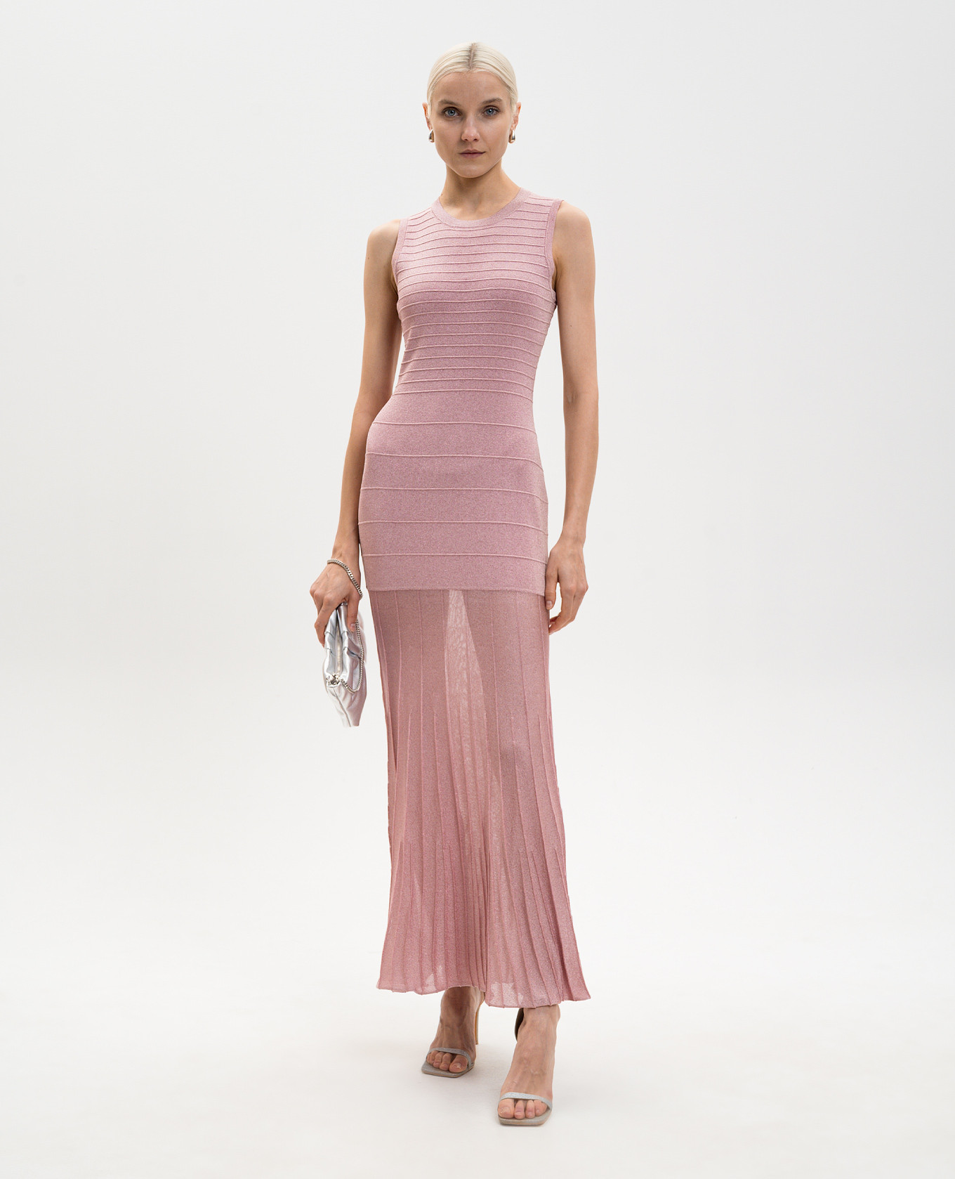 

Pink midi dress with lurex Twinset