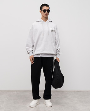 Off-White Grey melange Cupid Tape hoodie 44MBB085F5F00Y