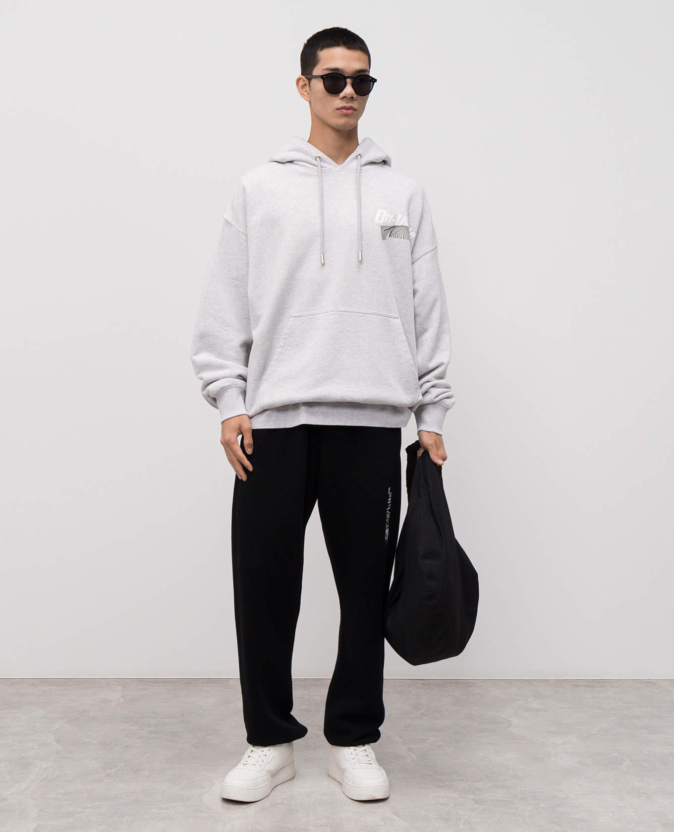 

Grey melange Cupid Tape hoodie Off-White