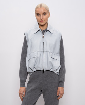 Simonetta Ravizza Jaris blue leather vest S06VT93L1