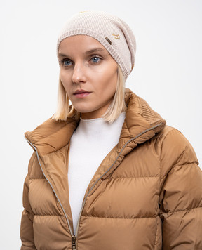 Herno Beige wool hat with logo BER00057D70166