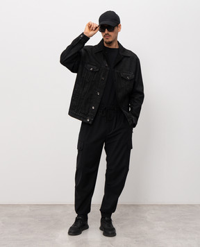 Dolce&Gabbana Black denim jacket with logo patch G9NL5DG8ON9