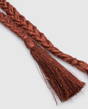 Momoni Terracotta woven linen belt CHIUHA MOBT009MO54