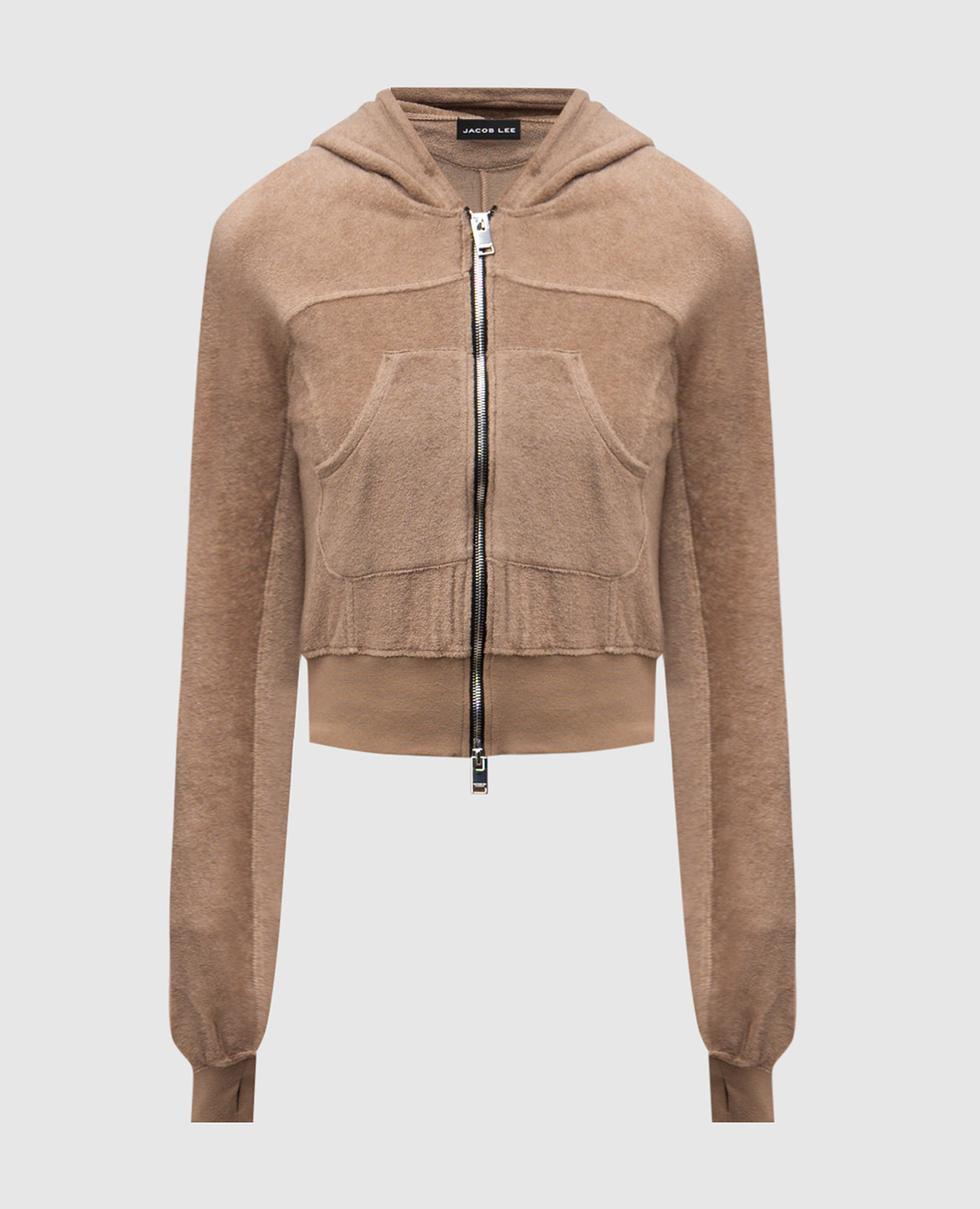 

Brown cropped sports jacket with silk Jacob Lee