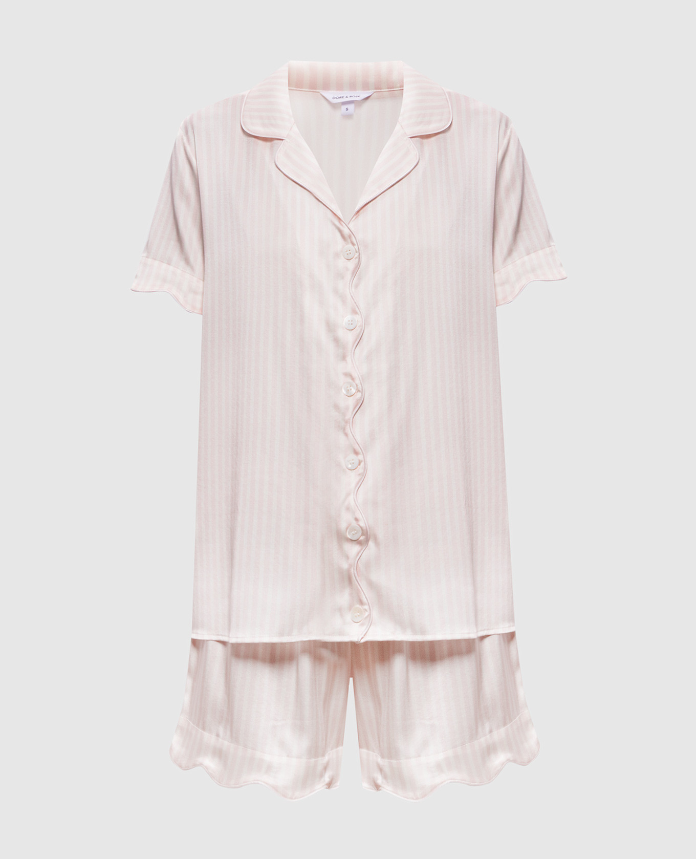 Pink striped silk pajamas