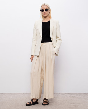 UMA WANG Beige Poetic striped pants UW3011