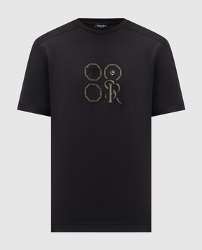 Stefano Ricci Black T-shirt with silk MVH6100190KATBP