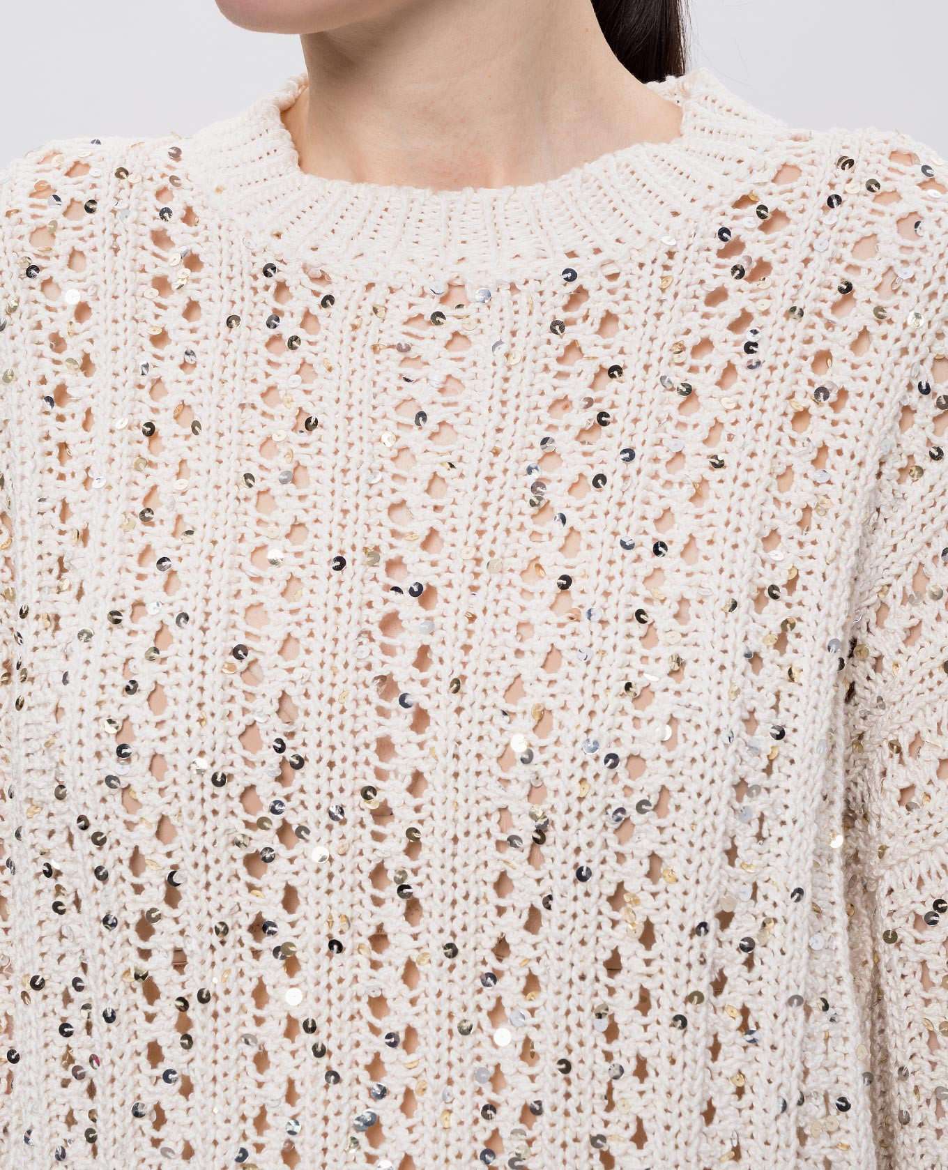 

Beige openwork sweater with sequins Peserico