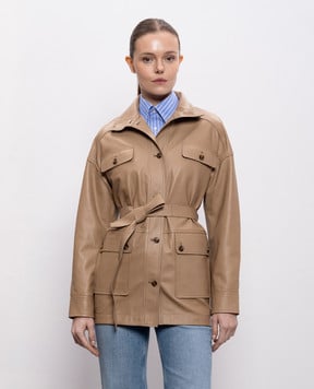 Yves Salomon Beige leather jacket 26EYV22476APXX