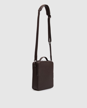 Stefano Ricci Brown leather bag with emblem ND218GTUVD
