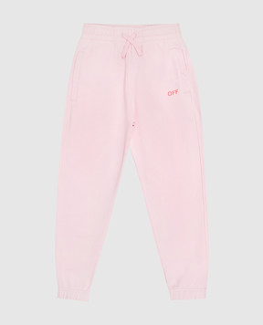 Off-White Kids' pink joggers with Off logo print 44GCH001S26F001