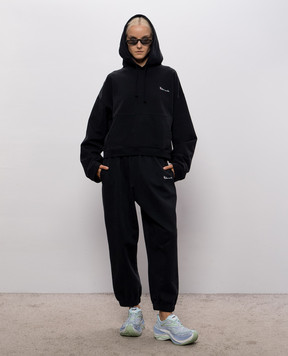 Vetements Black joggers with logo embroidery MH27SP228B