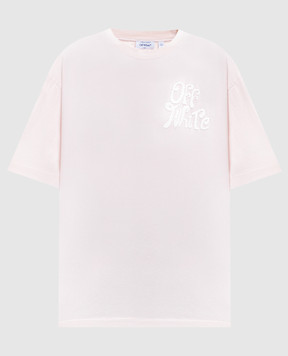 Off-White Pink T-shirt with logo print 44MAA120S26J00U