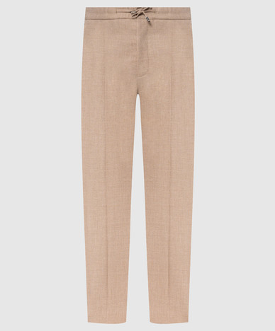 Beige wool and cashmere pants