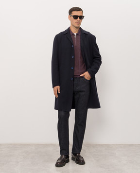 Stefano Ricci Blue wool coat M1ZSDB4000W0001P