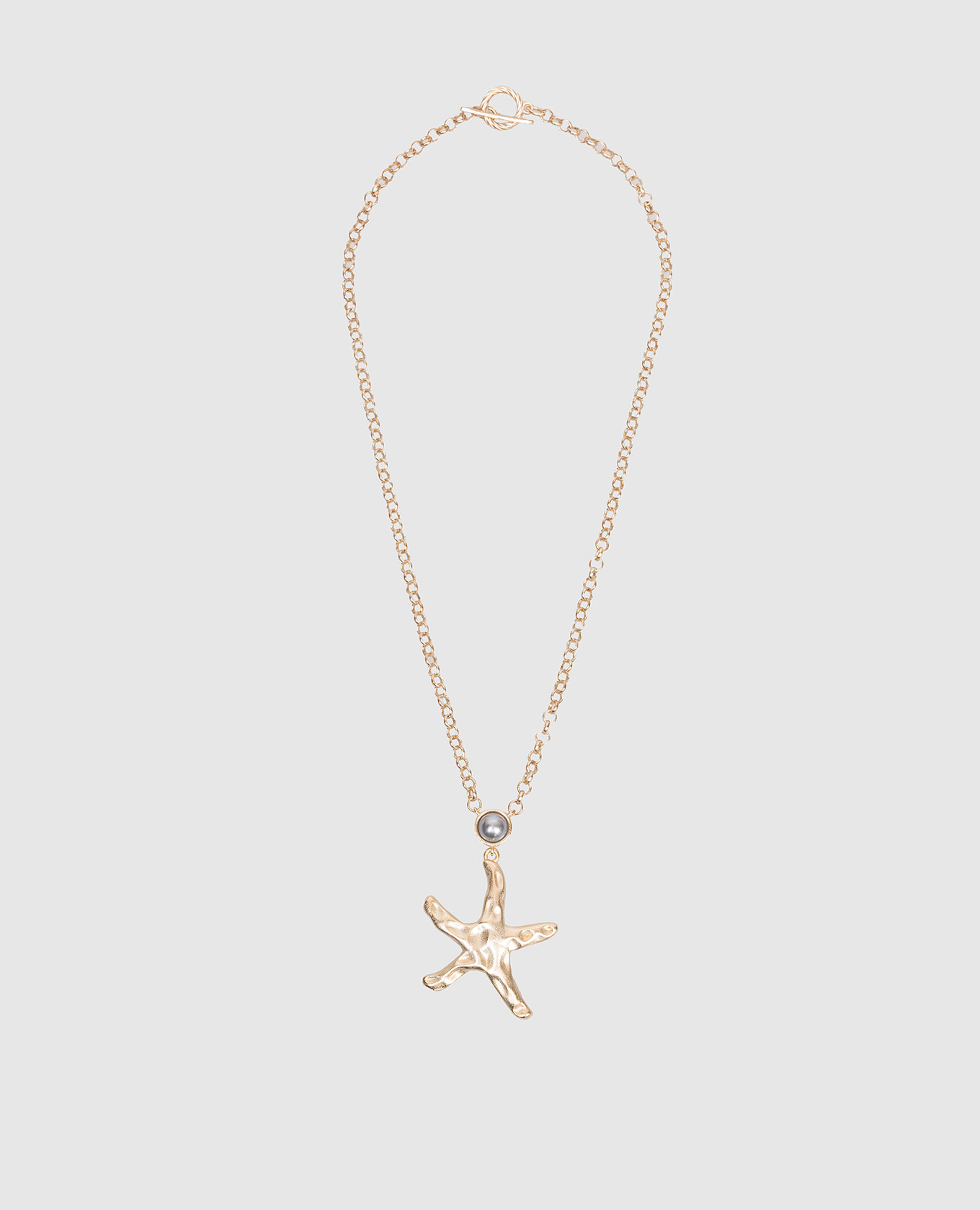 

Pearl Drop Starfish Gold Chain Oceanus, Golden