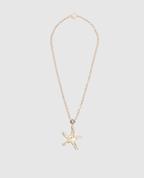 Oceanus Pearl Drop Starfish Gold Chain PEARLDROPSTARFISH