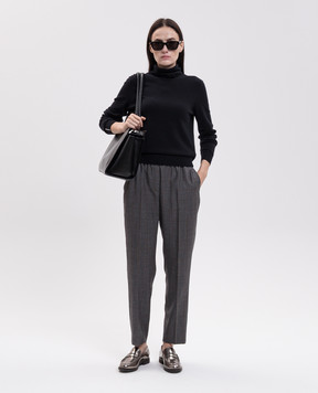 Peserico Navy blue wool and cashmere turtleneck A99979F14K09470