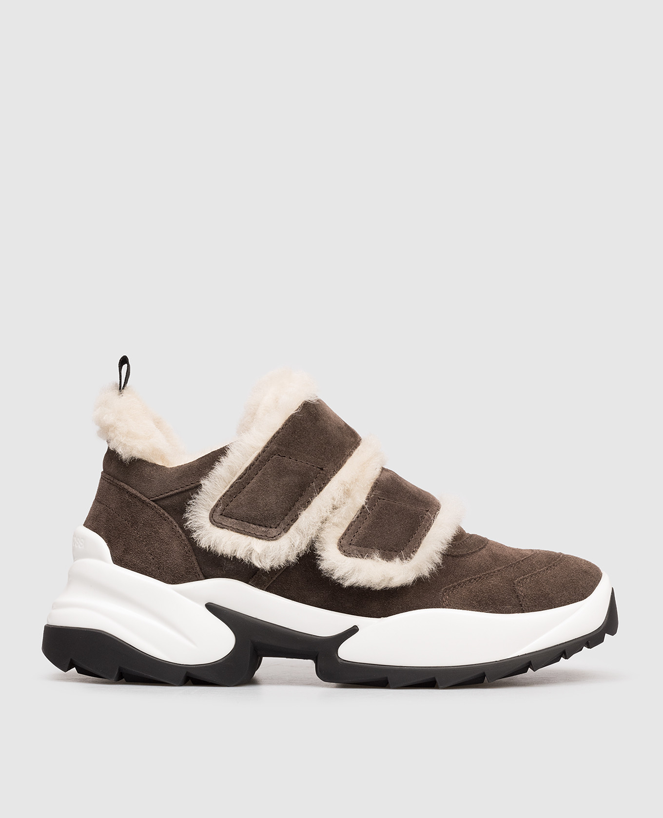 

Brown suede Extreme sneakers with fur Sergio Rossi
