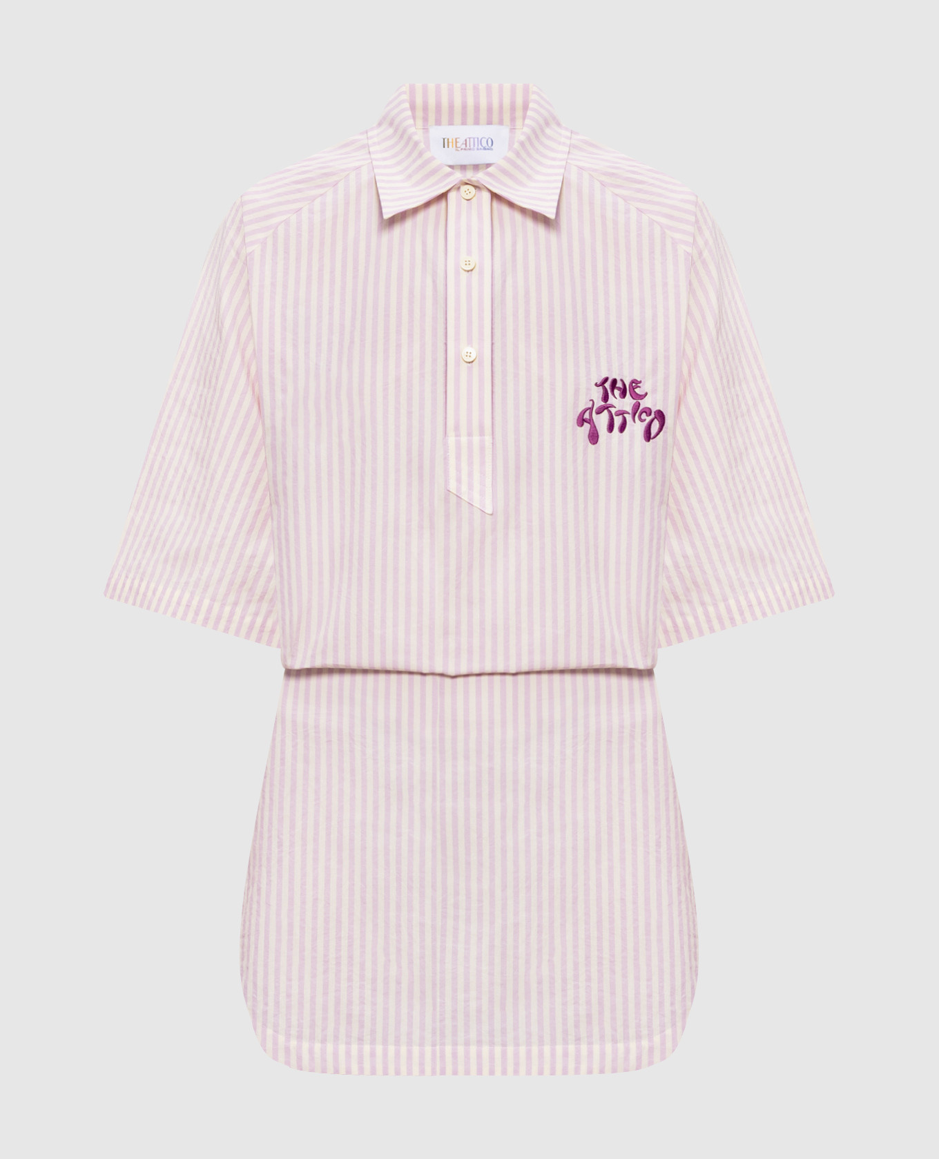 Pink striped mini dress