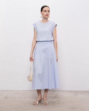 Peserico Blue top with silk M0653307000